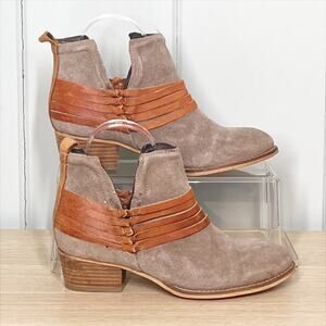 Diba True Sly Fox Gray Leather and Suede Ankle Booties 6